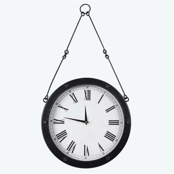 Youngs Metal & Wood Round Wall Clock 21598
